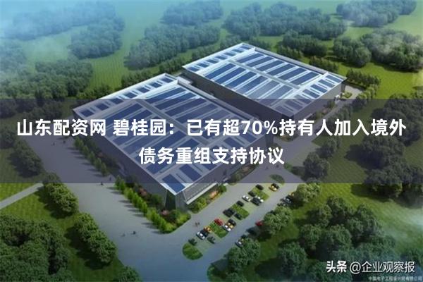 山东配资网 碧桂园：已有超70%持有人加入境外债务重组支持协议