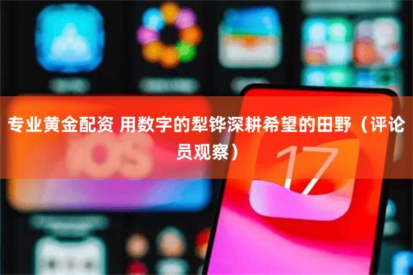 专业黄金配资 用数字的犁铧深耕希望的田野（评论员观察）