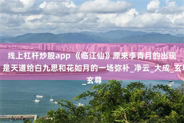 线上杠杆炒股app 《临江仙》原来李青月的出现，是天道给白九思和花如月的一场弥补_净云_大成_玄尊
