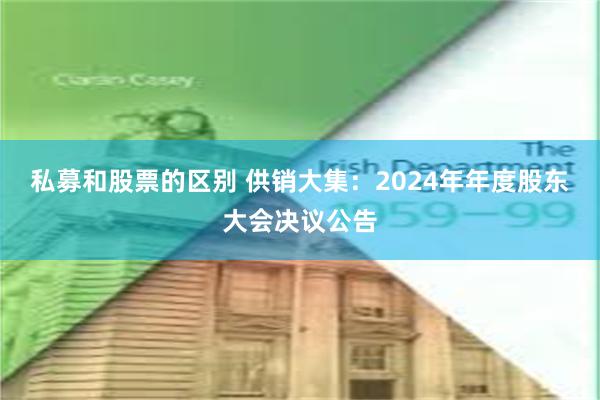 私募和股票的区别 供销大集：2024年年度股东大会决议公告
