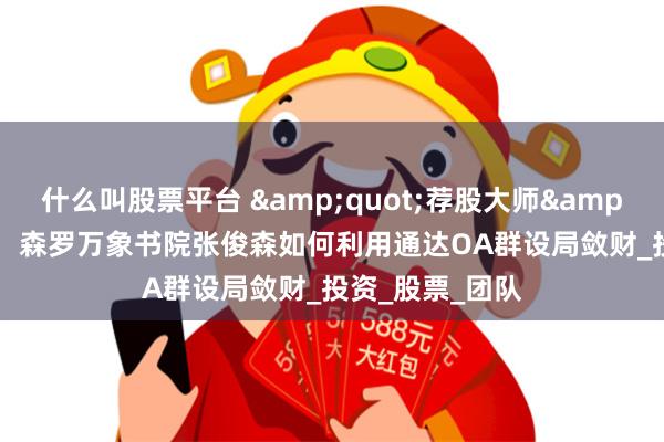 什么叫股票平台 &quot;荐股大师&quot;现形记：森罗万象书院张俊森如何利用通达OA群设局敛财_投资_股票_团队