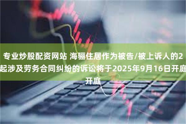 专业炒股配资网站 海骊住居作为被告/被上诉人的2起涉及劳务合同纠纷的诉讼将于2025年9月16日开庭