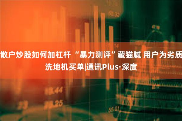 散户炒股如何加杠杆 “暴力测评”藏猫腻 用户为劣质洗地机买单|通讯Plus·深度